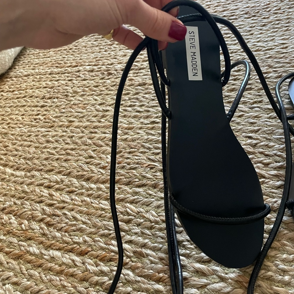 Steve Madden Black Wrap Sandals